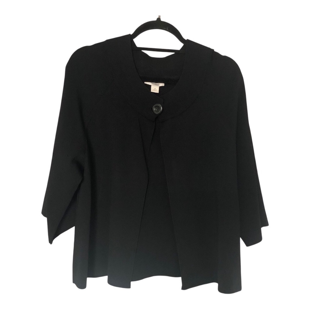 Dressbarn Women's Black Knit Sweater Cardigan One Button Closure Size 1X